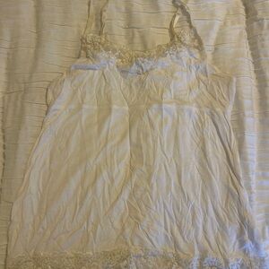 Elle Cream Lace-Accented Chemise